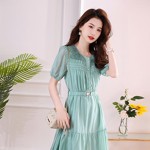 海边度假沙滩吊带裙仙气长裙仙女裙绿色连衣裙HR-MYIE2807-1 商品图8