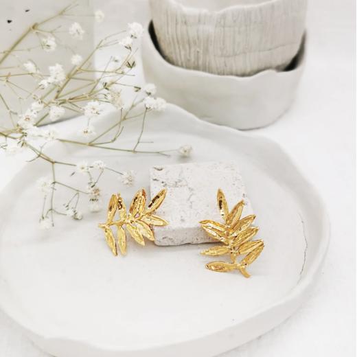 北京仓｜Elise Tsikis-Matrona-金色橄榄叶 耳环［法国设计师］ 商品图1
