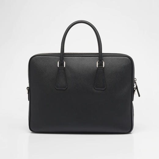 【二】PRADA 普拉达 男士 Saffiano 十字纹皮革珐琅金属三角徽标公文包 黑色 2VE368 9Z2 F0002 OOX 商品图2