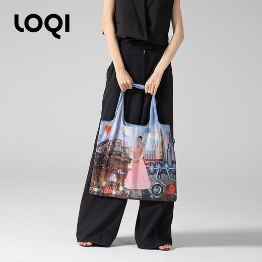 德国LOQI 博物馆系列 画框(自画像)FK.TF  时尚艺术环保万用袋 折叠大容量单肩手提购物袋承重40斤防泼水 弗里达·卡洛 商品图7