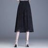 DD-2023年夏款长款松紧腰气质修身半身裙网纱拼接提花时尚百褶A字裙 商品缩略图2