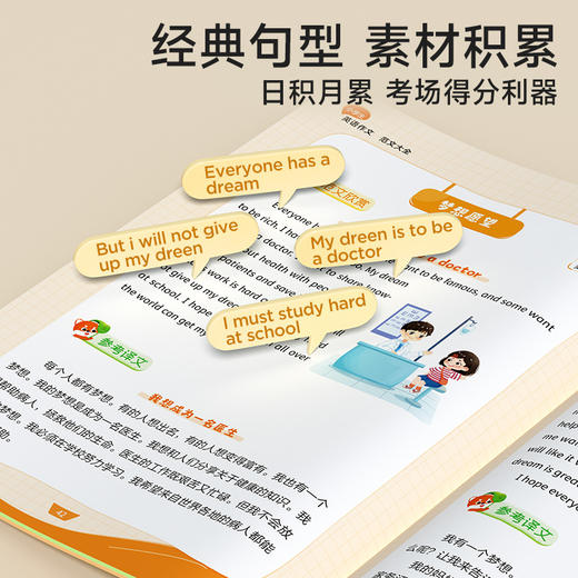 时光学 小学生英语作文范文大全三四五六年级有声通用版英语晨读美文示范文素材模板高分阅读与写作训练思维导图方法技巧书籍 商品图4