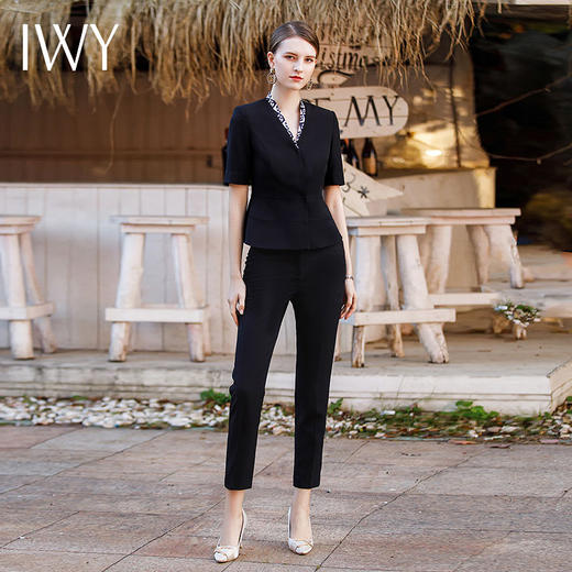 IWY/夏季气质短袖西装套装高级感正装2023新款美容院工作服女士职业装CP1771 商品图2