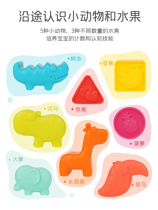 1岁+ | 美国B-toys 比乐 形状分类卡车 宝宝颜色认知形状配对卡车儿童益智早教玩具动物积木 商品图4