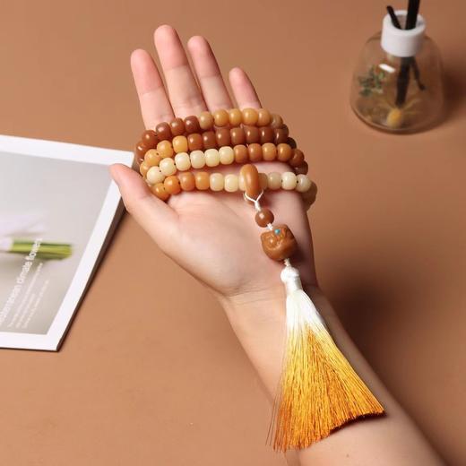敦煌问天 菩提手串108颗手链项链挂脖 原创diy白玉菩提子串珠手持 商品图1