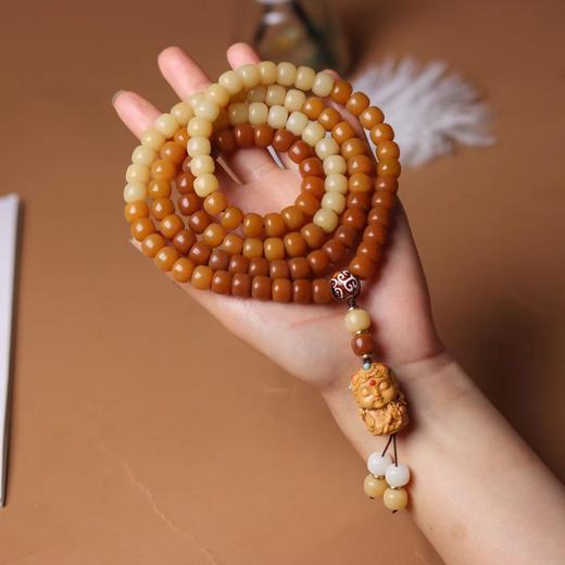 敦煌问天 菩提手串108颗手链项链挂脖 原创diy白玉菩提子串珠手持 商品图3