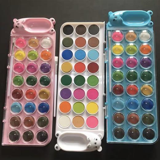 小卡尼固体水彩画颜料套装12/18色/24/36色粉饼水彩盒装便携式固体颜料手绘美术用品1盒 商品图6