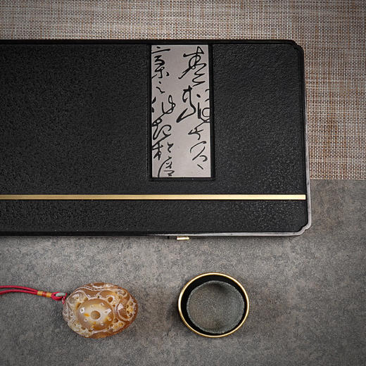 【预订款三天内发货】锦绣-宋韵天然玄青石茶盘家用简约排水式茶具（80*30*3cm）整块石头茶台 商品图3