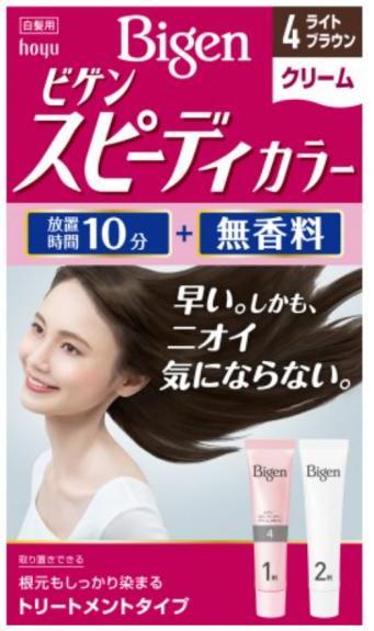 【保税仓】日本HOYU美源速染浅褐色染发剂4号色80g/盒 商品图1