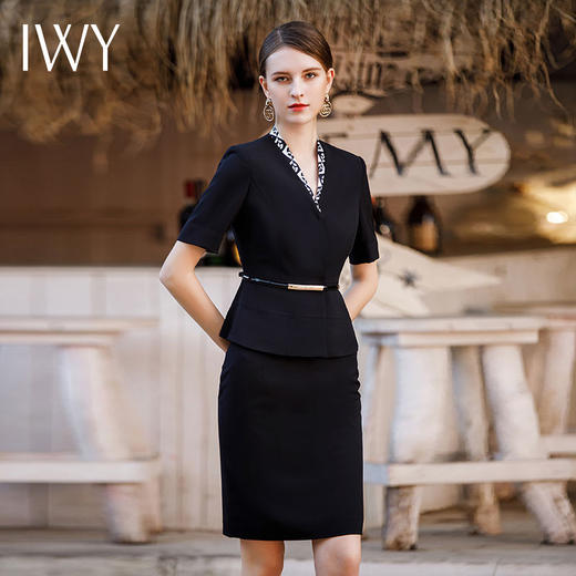 IWY/夏季气质短袖西装套裙高级感正装2023新款美容院工作服女士职业装CS1771 商品图1