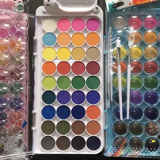 小卡尼固体水彩画颜料套装12/18色/24/36色粉饼水彩盒装便携式固体颜料手绘美术用品1盒 商品图7