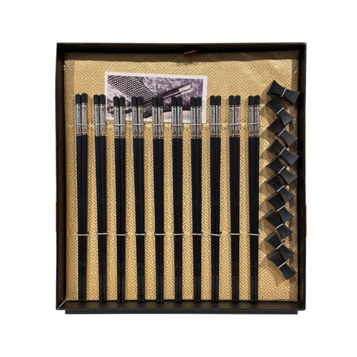 客满多步步高升雅黑合金筷10双装/如意云浮雕银丝金10对装合金筷 商品图0