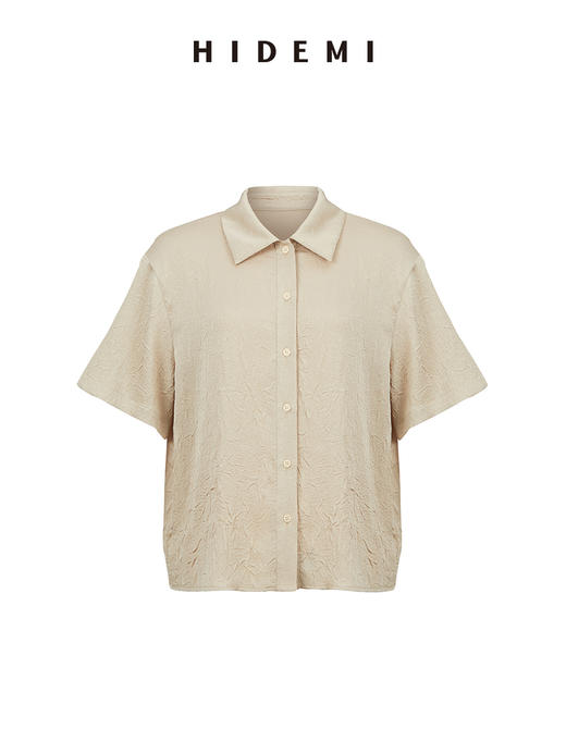 HIDEMI 微褶皱清透廓形极简衬衫半裙套装 商品图7