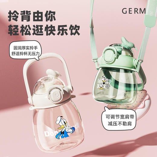 GERM格沵 米奇系列萌萌大肚水杯便携外出水壶有提手吸管杯小学生家用喝水杯 商品图12