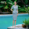 IWY/夏季款短袖蓝色职业西装套裙两件套正装时尚美容院裙装工作服CS1756 商品缩略图2