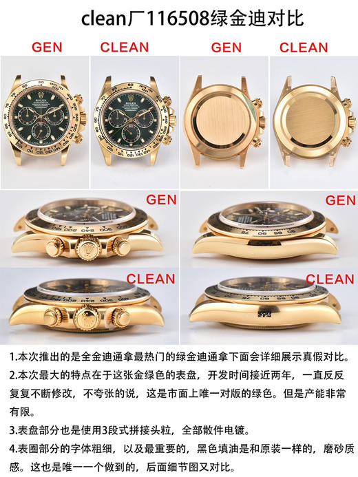 C厂CleaN厂劳力士迪通拿贝母盘款m116508-0007复刻腕表有破绽吗？C厂迪通拿复刻手表做工如何？ 商品图1