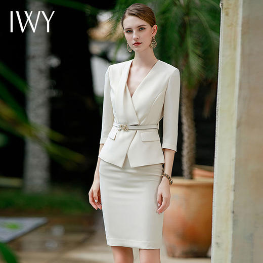IWY/高端设计款西装半裙气质女神范套装时尚通勤西服套裙女士工作服OLCS1755 商品图4