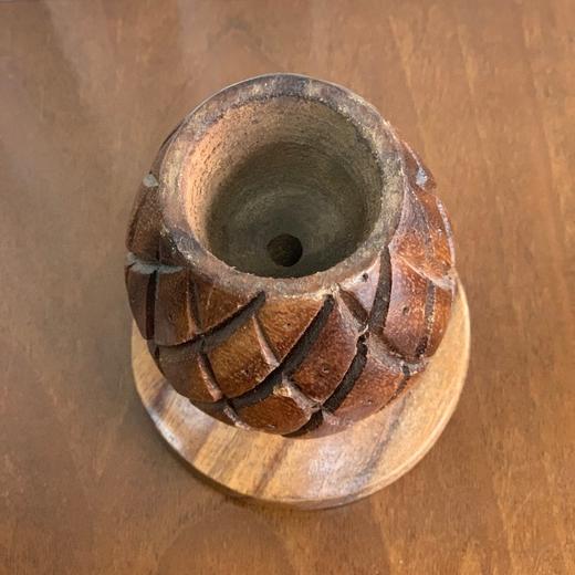 Vintage菲律宾手工雕刻木制烛台AU117 商品图4