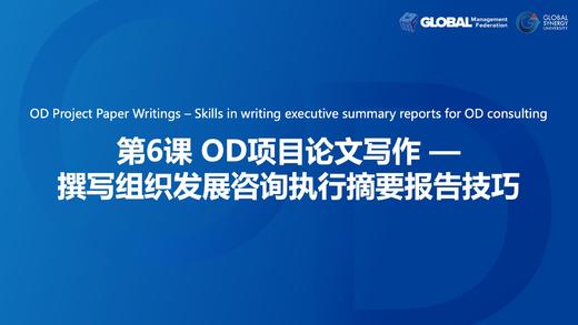 第6课：OD项目论文写作—撰写组织发展咨询执行摘要报告技巧 商品图0