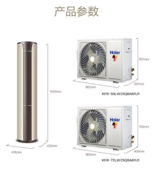 海尔3匹变频立式客厅空调柜机【 KFR-72LW/25QBA81U1】 一级能效 自清洁 智能WIFI 商品图6