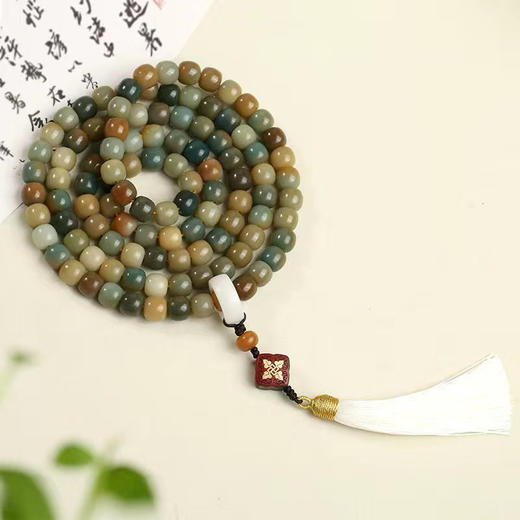 高档白玉菩提手串108颗手串风化渐变菩提根手链文玩女款佛珠念珠 商品图9