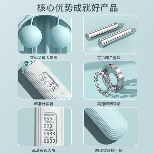 「智能电子计数！数款可选」电子计数跳绳 大球小球无绳跳绳家用健身器材中考训练跳绳健康训练 商品图1