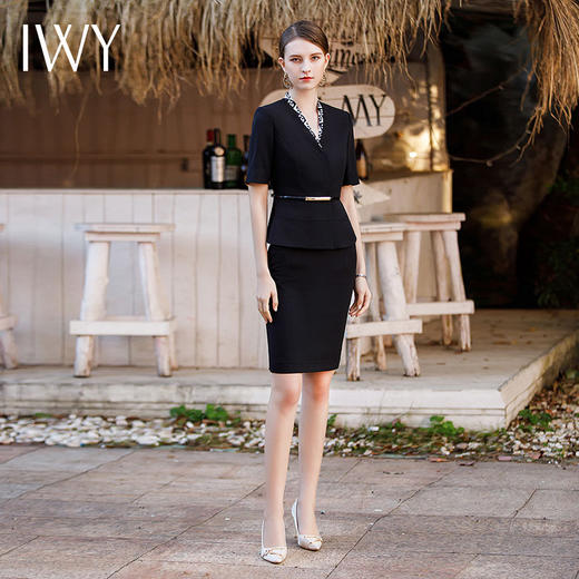 IWY/夏季气质短袖西装套裙高级感正装2023新款美容院工作服女士职业装CS1771 商品图3