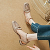 优雅百搭，里外全头层皮拼接网纱平底凉鞋PS1368 商品缩略图1