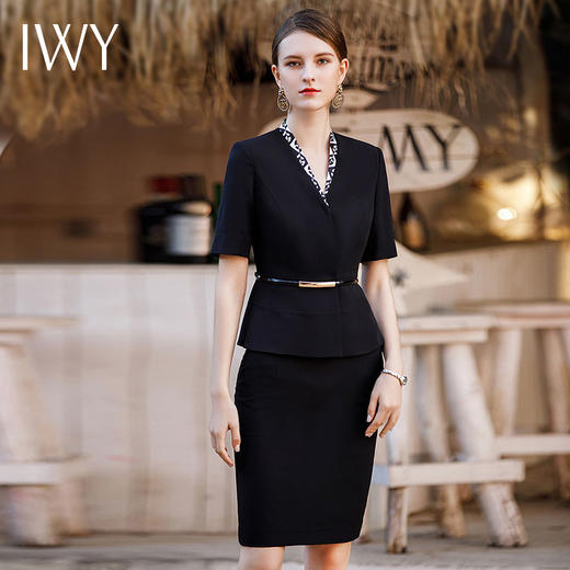 IWY/夏季气质短袖西装套裙高级感正装2023新款美容院工作服女士职业装CS1771 商品图4