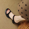 时尚舒适，羊猄皮厚底高跟凉拖TYM-D6260 商品缩略图11