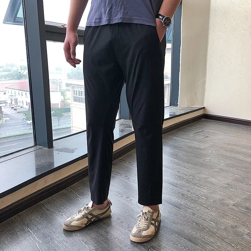 DES同款柜1000+ 男士压胶梭织运动休闲裤健身运动九分裤