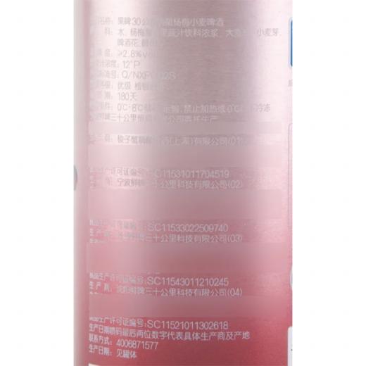 MC 麦德龙 麦臻选x鲜啤30公里精酿杨梅小麦啤酒 460ml 商品图5