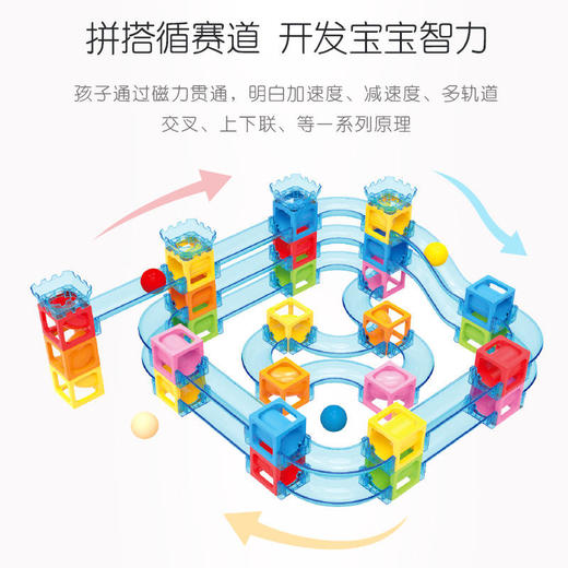 智邦迷你版磁汇贯通磁力轨道积木儿童多功能益智拼装玩具 商品图0