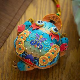 金蟾手工平安符刺绣diy材料包挂件锦鲤香囊随身创意礼物