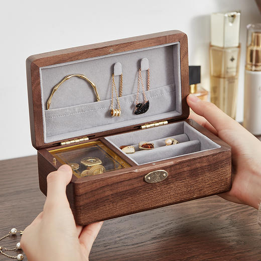 初心| 胡桃木花梨木首饰音乐盒 商品图3