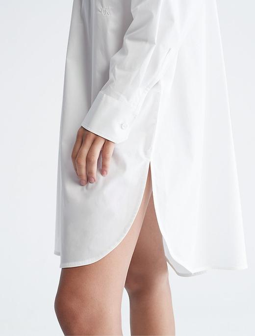 神仙姐姐同款！盐系百搭！CK女款休闲衬衫裙 米色白色 只要5折 商品图2