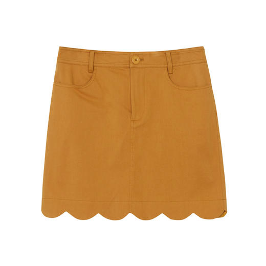 谜底时尚包臀裙2023夏新款纯色修身短款波浪裙边半身裙232MB0692 商品图4