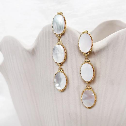 北京仓｜Elise Tsikis-Dafnos-白贝母 耳坠［法国设计师］ 商品图1