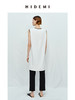 HIDEMI 皮边镶嵌包边工艺极简圆领口袋连衣裙 黑色/白色 商品缩略图3