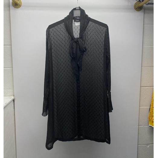 THEORY/希尔瑞 女士单排扣系带雪纺长袖连衣裙 商品图0