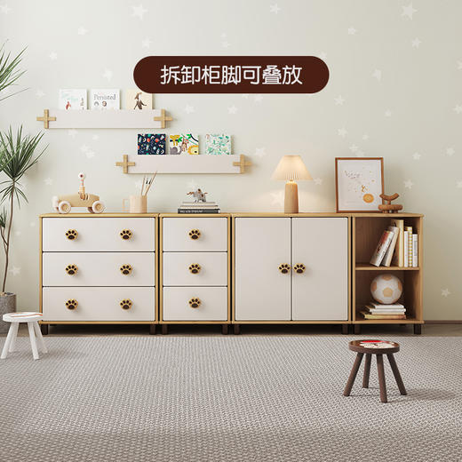 喜梦宝简约储物柜客厅收纳柜家用小型儿童斗柜卧室组合柜子可可熊 商品图0