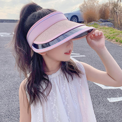 【专业抗紫外线❗️儿童UV防晒空顶帽】炎炎夏日，宝宝出行，护脸防晒夏季新款拼接轻薄时尚户外通勤大沿遮阳防晒宝宝帽子夏日 商品图6