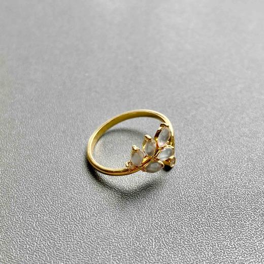 玻璃种翡翠小花戒指18k黄金钻石镶嵌 商品图8