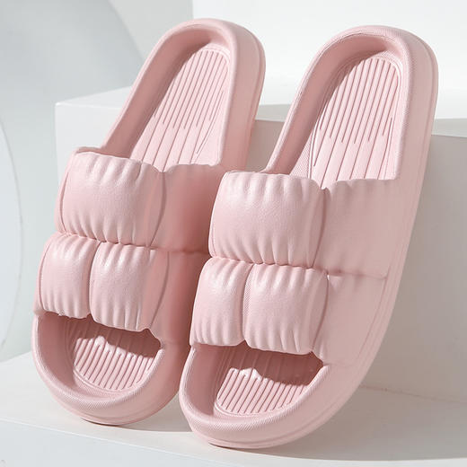 【踩屎感！网红夏季拖鞋】EVA材质，气垫般的柔软，耐穿防滑，女网红夏季拖鞋室内居家酒店情侣褶皱拖鞋特价清仓 商品图3