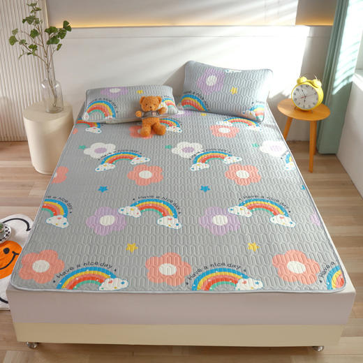 【三件套！天然冰丝乳胶凉席】夏季儿童婴儿天然冰丝乳胶凉席 清爽入睡 凉而不冰 Q弹舒软 搭配同款枕套 可机洗 三件套 学生宿舍 商品图3