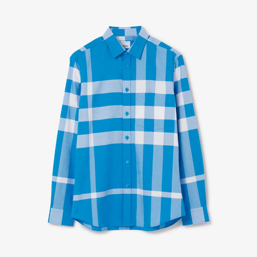 BURBERRY 巴宝莉 男士格纹弹力棉府绸长袖衬衫 格子 8065973 B5375 商品图0