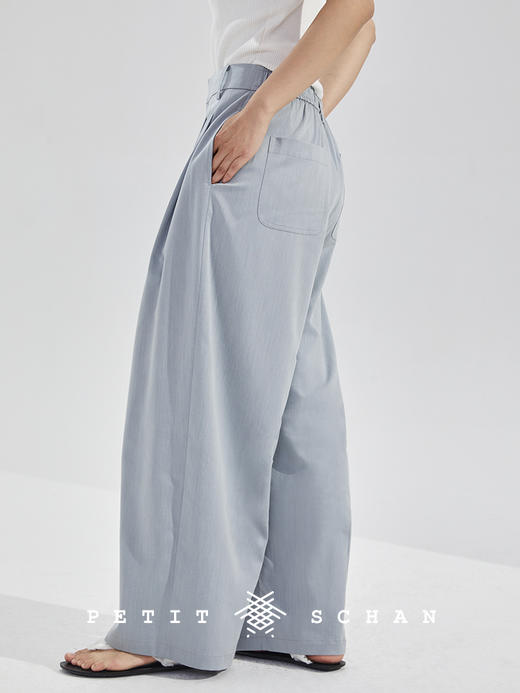PETIT SCHAN小闪 CLO#268 Waves And Wind 海浪与海风 日本进口天丝混纺半松紧腰垂感阔腿裤 商品图2