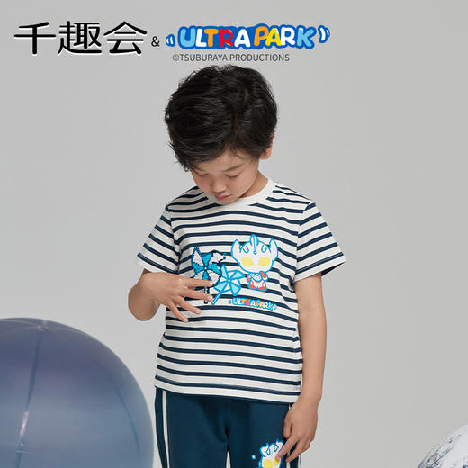 千趣会童装夏奥特曼男女童亮片工艺棉质短袖T恤 商品图2