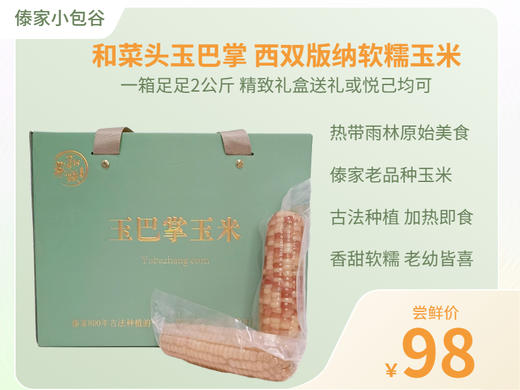 和菜头 玉巴掌 西双版纳软糯玉米 每箱2公斤 商品图6