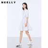 NEELLY纳俪条纹连衣服女中长款短袖收腰系带A字裙时尚百搭夏季N21072Y01056 商品缩略图1
